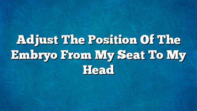 Adjust the position of the embryo from my seat to my head