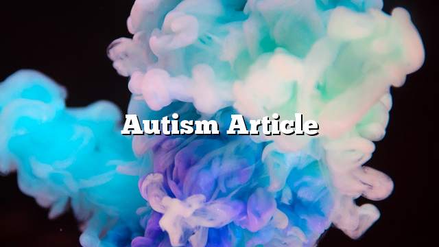 Autism article