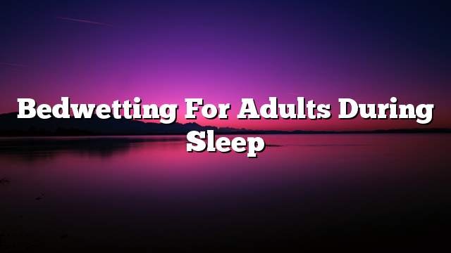 Bedwetting for adults during sleep
