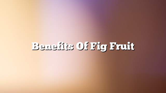 Benefits of fig fruit