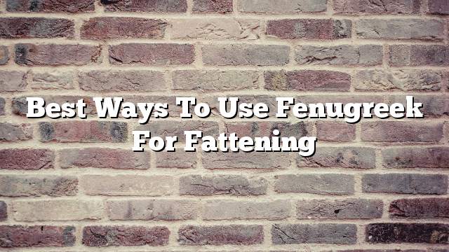 Best ways to use fenugreek for fattening