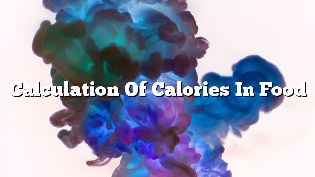 Calculation of calories in food