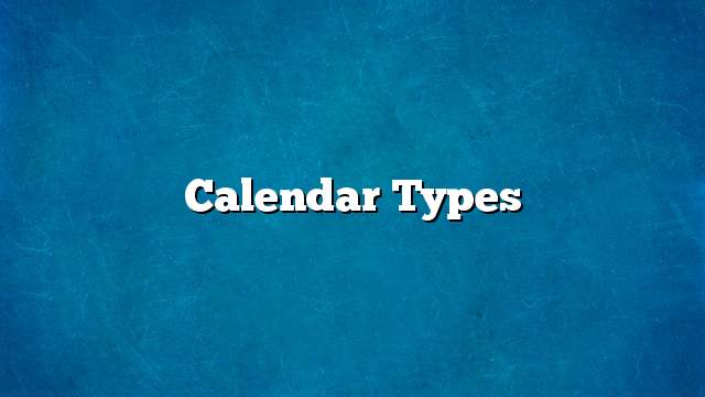 Calendar types