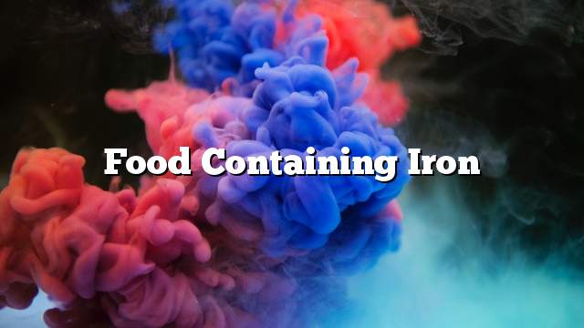 Food containing iron