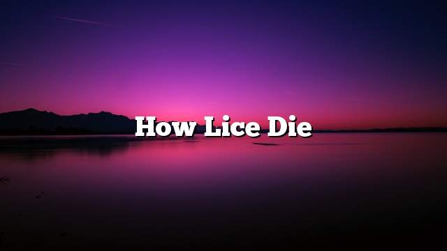 How Lice Die