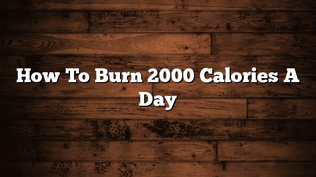 How to Burn 2000 Calories a Day