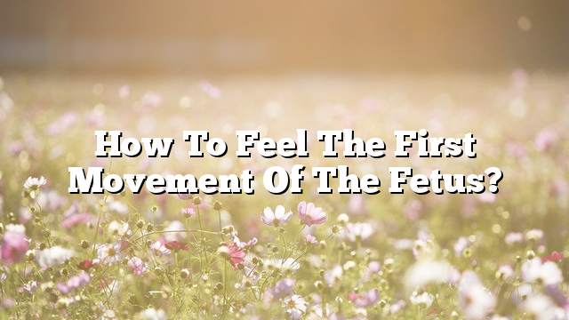 How to feel the first movement of the fetus?