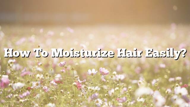 How to moisturize hair easily?