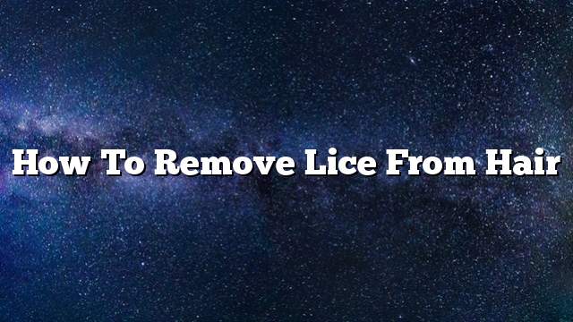 How to remove lice from hair