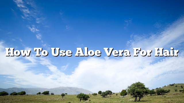 How to use aloe vera for hair
