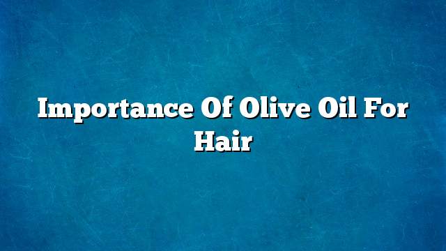 Importance of olive oil for hair