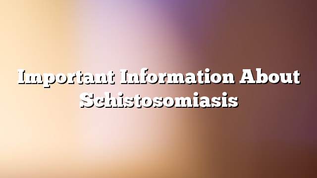 Important information about schistosomiasis