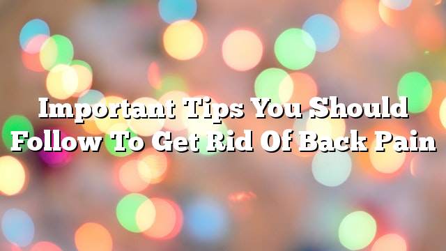 Important tips you should follow to get rid of back pain