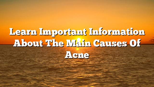 Learn important information about the main causes of acne