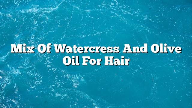 Mix of watercress and olive oil for hair
