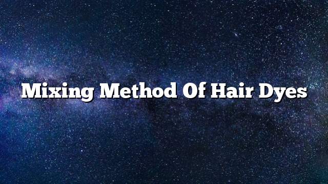 Mixing method of hair dyes