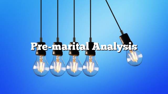 Pre-marital analysis