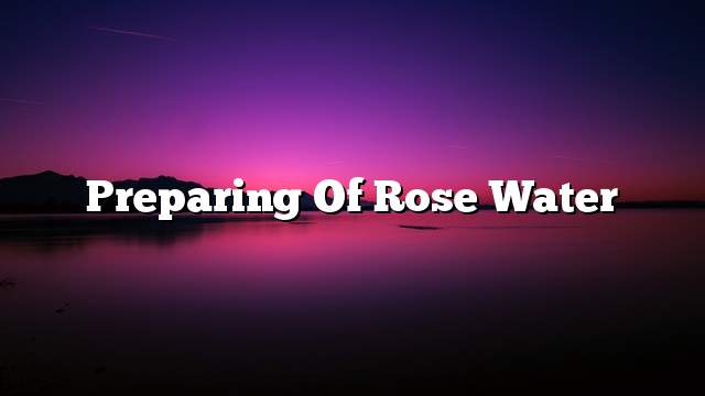 Preparing of rose water