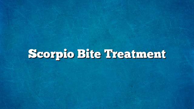 Scorpio bite treatment