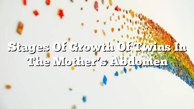 Stages of growth of twins in the mother’s abdomen