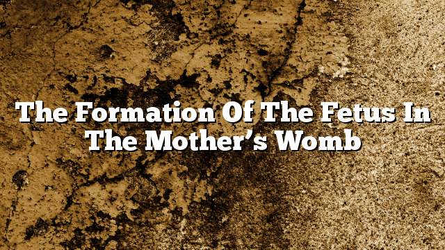 The formation of the fetus in the mother’s womb