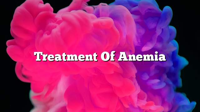 Treatment of anemia