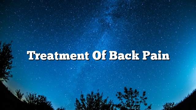 Treatment of back pain