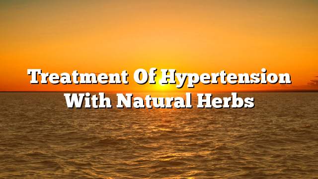 Treatment of hypertension with natural herbs