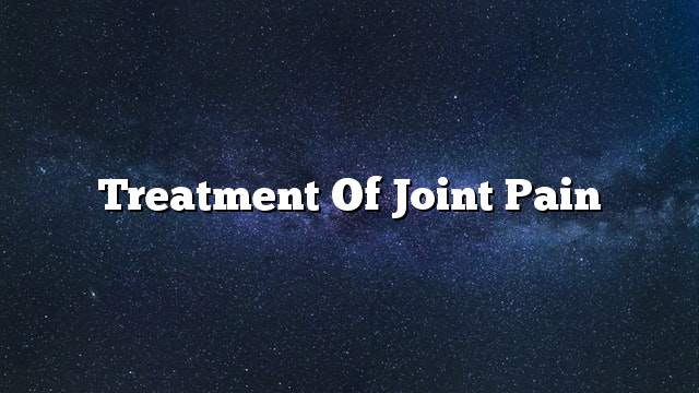 Treatment of joint pain