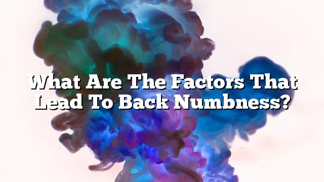 What are the factors that lead to back numbness?
