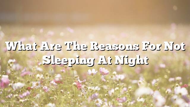 What are the reasons for not sleeping at night