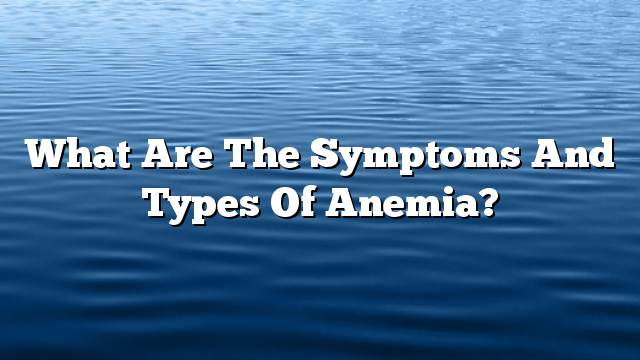 What are the symptoms and types of anemia?