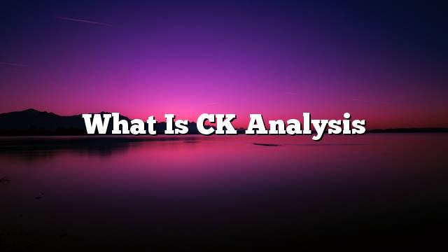 What is CK analysis