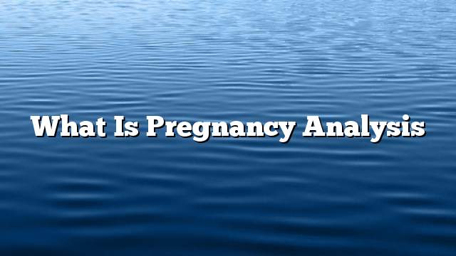 What is pregnancy analysis