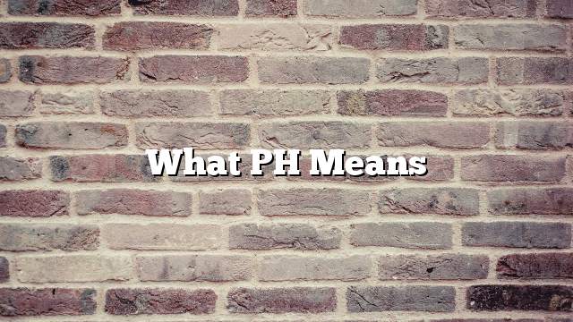 What PH means